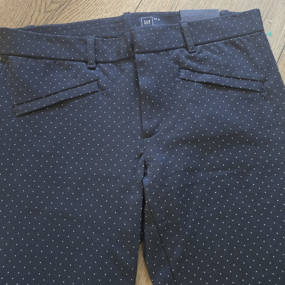 GAP Skinny Ankle Pants - Black with White Dots - Picture 5 of 9
